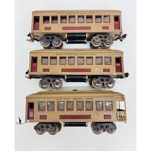 Lionel Prewar Tinplate 610 612 NYC Mojave Lighted Passenger Cars Set of 3
